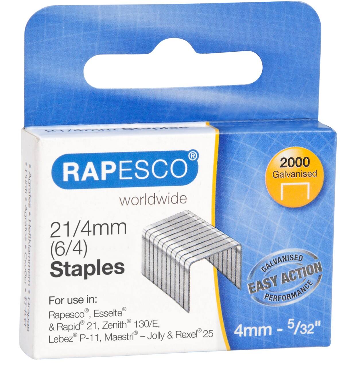 Rapesco Heftklammern 21/4 1367 Stahl Silber 2000 Stück