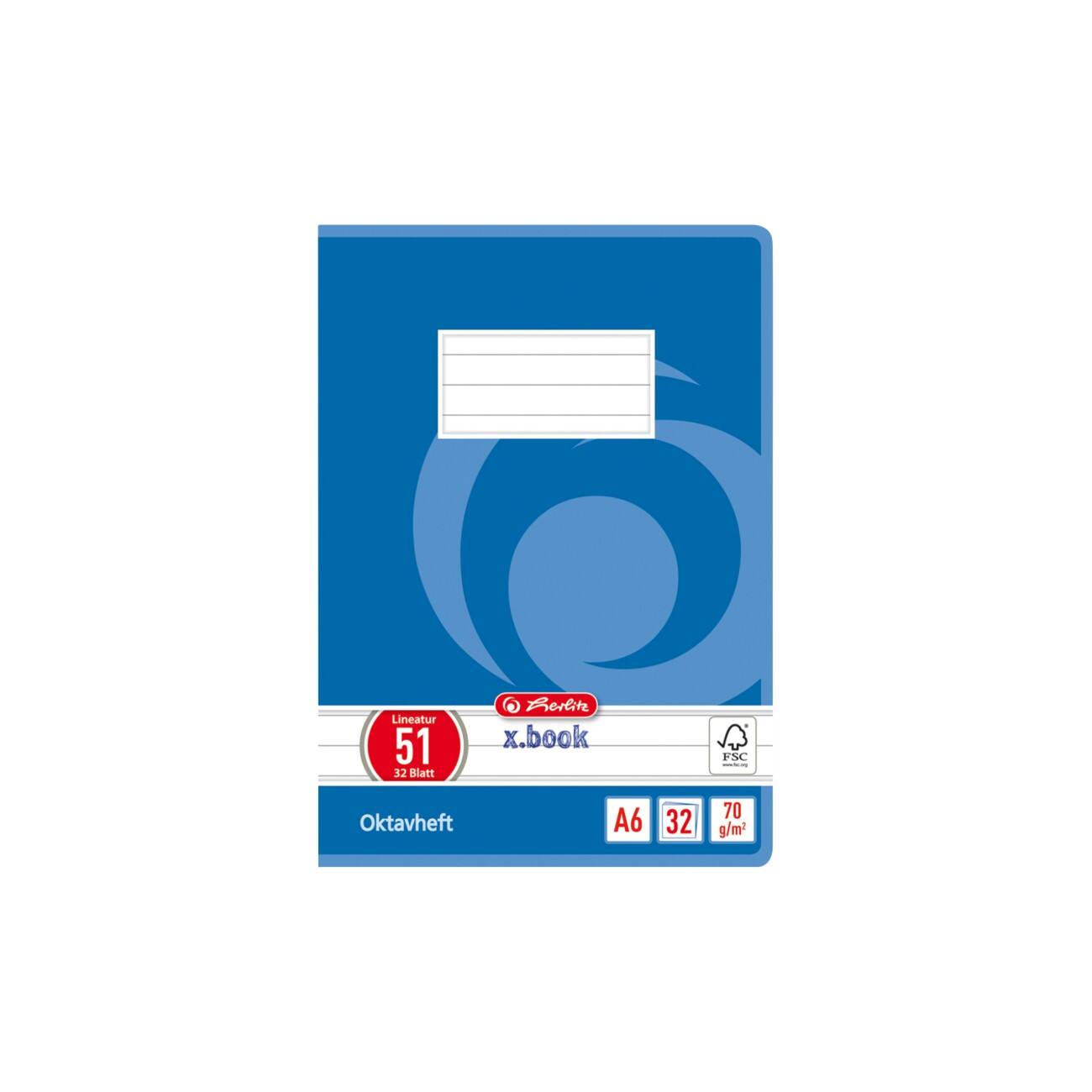 herlitz Notizbuch DIN A6 Blau 32 Blatt Liniert Whirl-Motiv