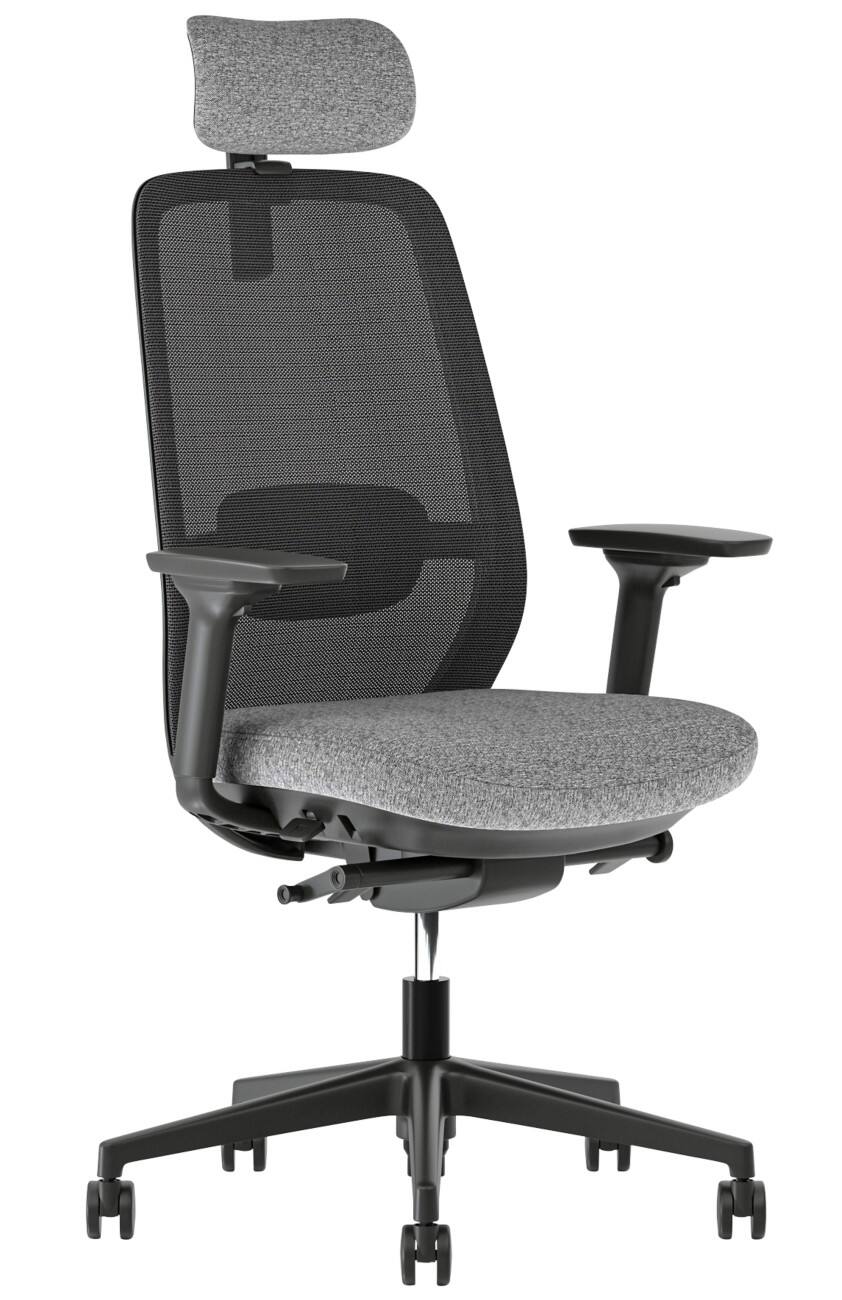Nowy Styl ELOVIE Ergonomischer Stuhl Synchronneigung 4D-Armlehnen Höhenverstellbare Sitzfläche Grau 110 kg 640 mm x 1.145 mm