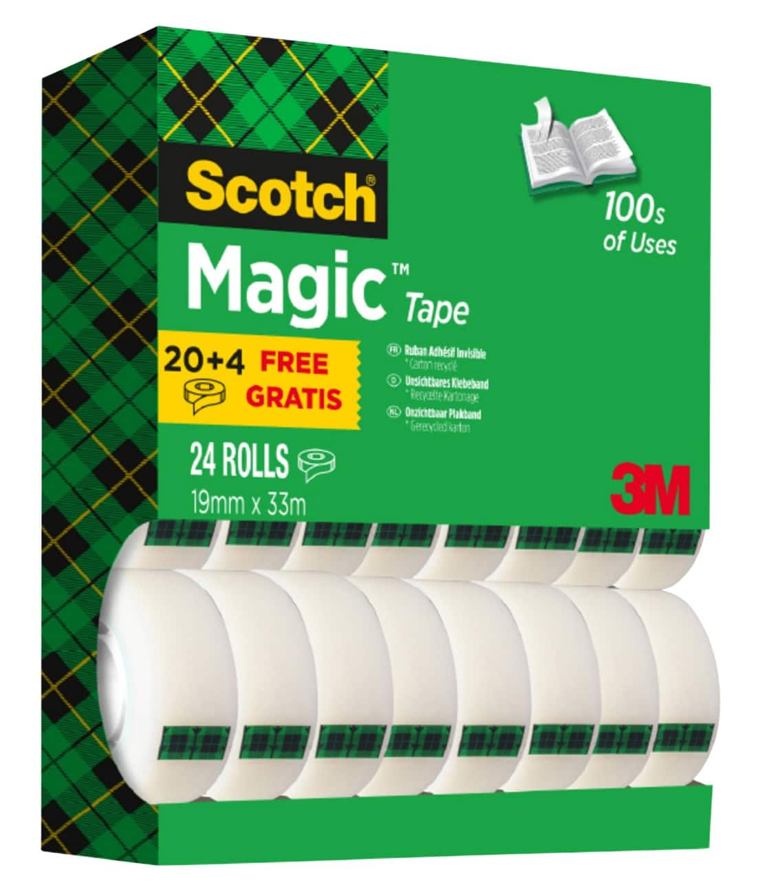 Scotch Klebeband Magic Transparent 66 mm (B) x 33 m (L) 24 Stück