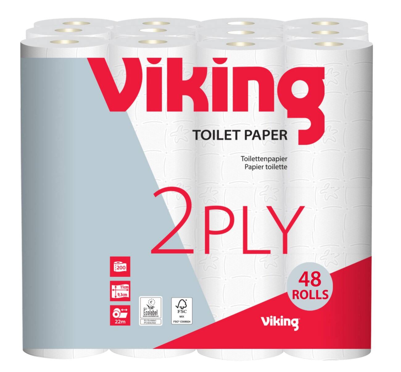 Viking Toilettenpapier 2-lagig 48 Rollen à 200 Blatt