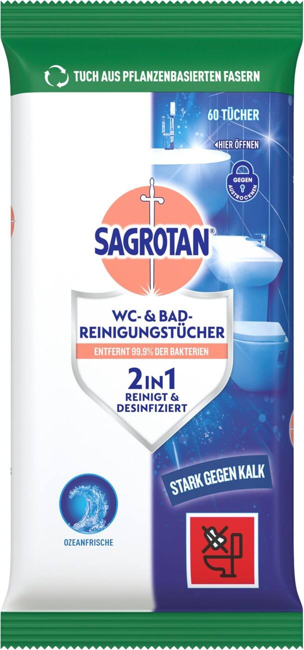 Sagrotan WC- & Bad-Reinigungstücher 60er-Pack