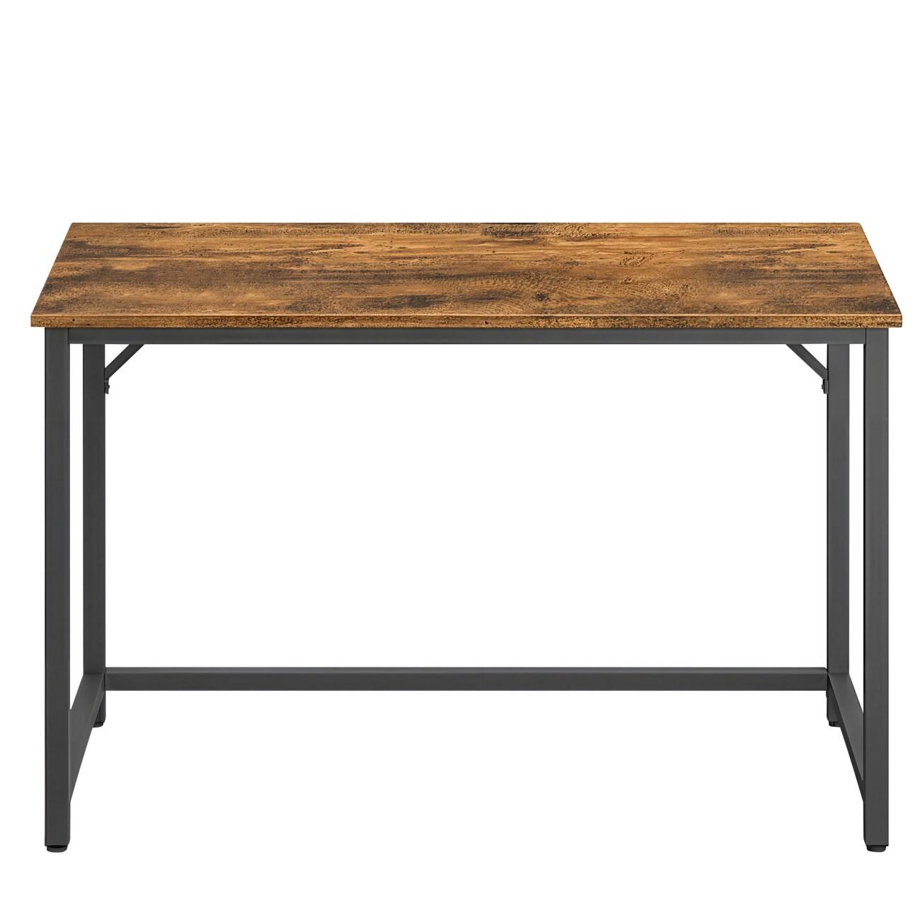 VASAGLE Computer-Schreibtisch Rechteckig Vintage Braun 4 Metallbeine 1.000 (B) x 500 (T) x 760 (H) mm Spanplatte, Stahl