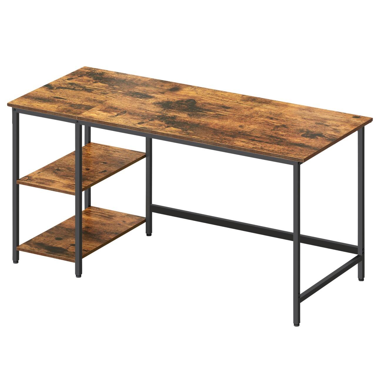 VASAGLE Computer-Schreibtisch Rechteckig Vintage Braun 4 Metallbeine 1.200 (B) x 560 (T) x 1.200 (H) mm Spanplatte, Stahl