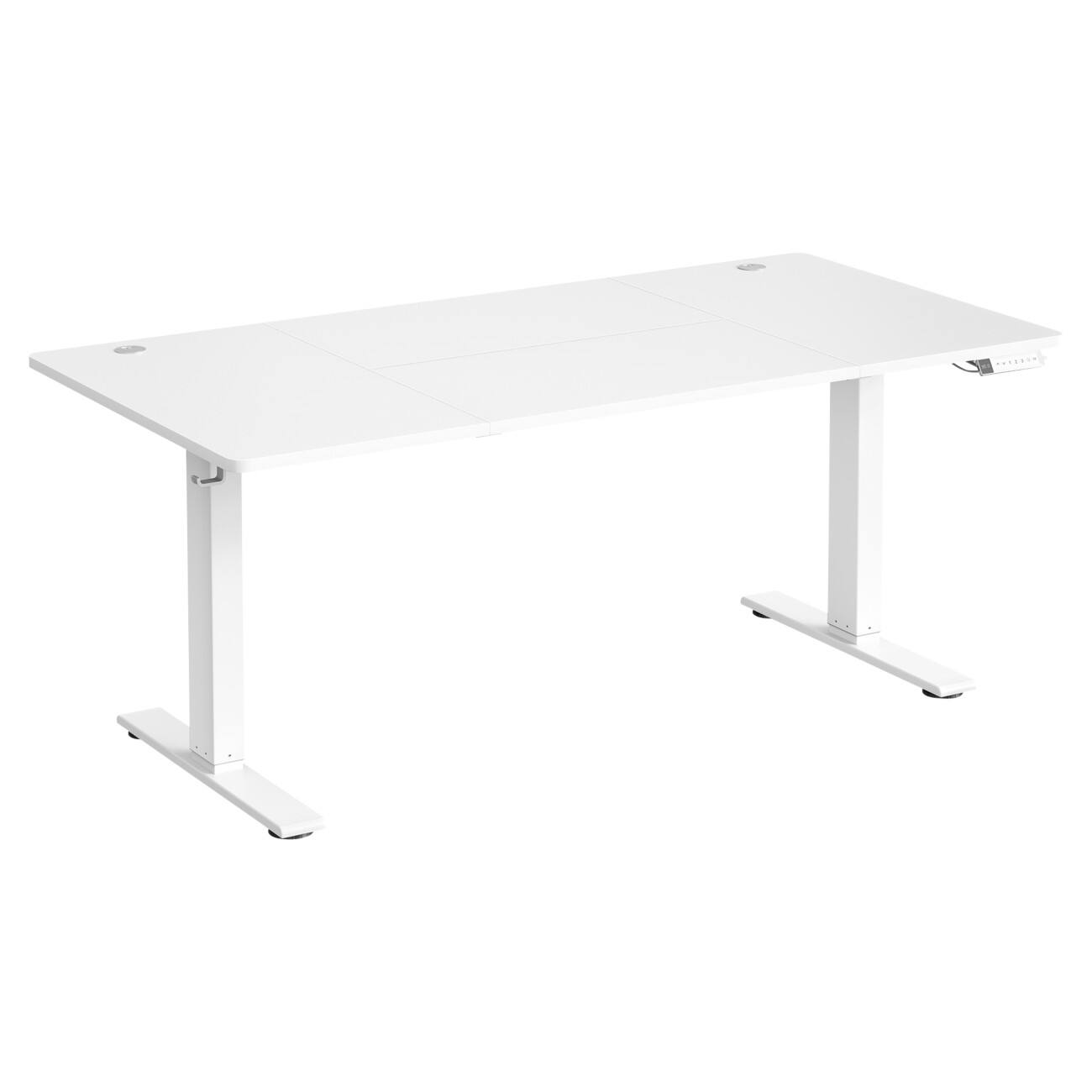 VASAGLE  Elektronisch Höhenverstellbar Sitz-Stehschreibtisch Rechteckig Weiß 4 Metallbeine 1.600 (B) x 800 (T) x 1.200 (H) mm Spanplatte, Kunststoff, Stahl