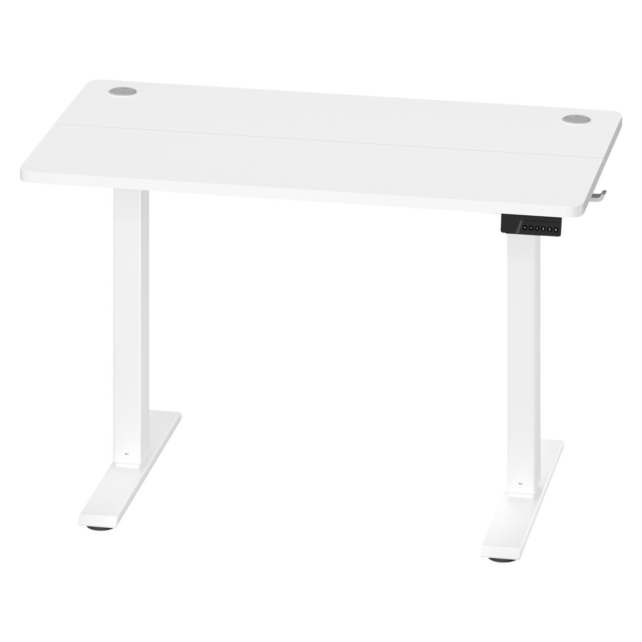 VASAGLE  Elektronisch Höhenverstellbar Sitz-Stehschreibtisch Rechteckig Weiß 4 Metallbeine 1.000 (B) x 600 (T) x 1.200 (H) mm Spanplatte, Kunststoff, Stahl