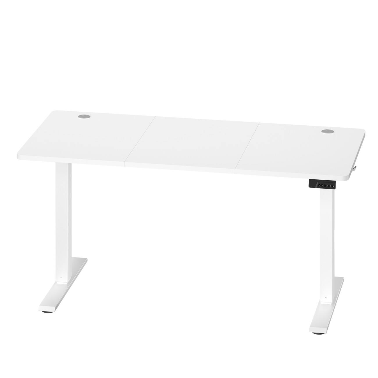 VASAGLE  Elektronisch Höhenverstellbar Sitz-Stehschreibtisch Rechteckig Weiß 4 Metallbeine 1.400 (B) x 600 (T) x 1.200 (H) mm Spanplatte, Kunststoff, Stahl
