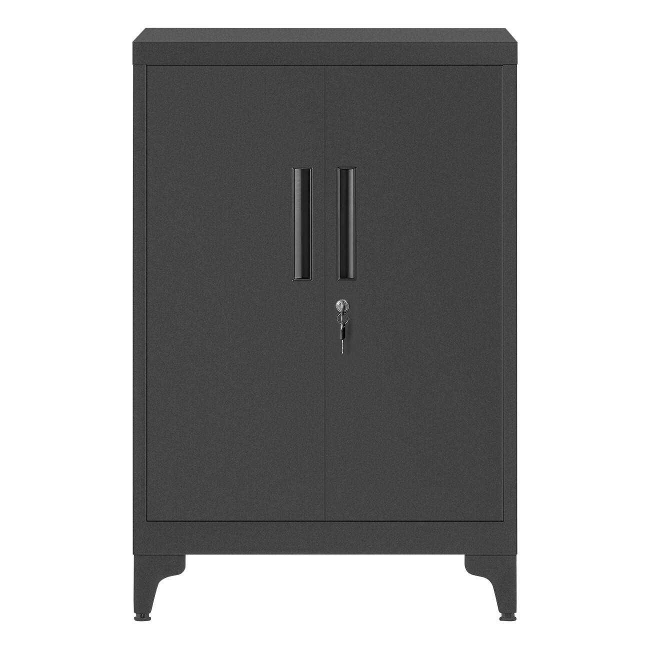 SONGMICS Stahl Aktenschrank Abschließbar 606 x 407 x 995 mm Schwarz