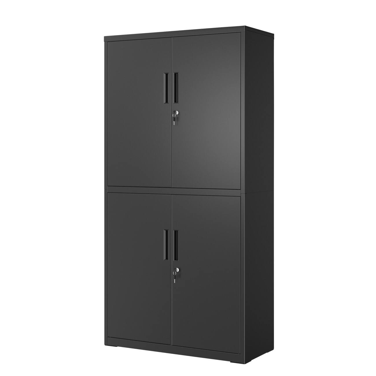 SONGMICS Stahl Aktenschrank Abschließbar 800 x 400 x 1.800 mm Schwarz