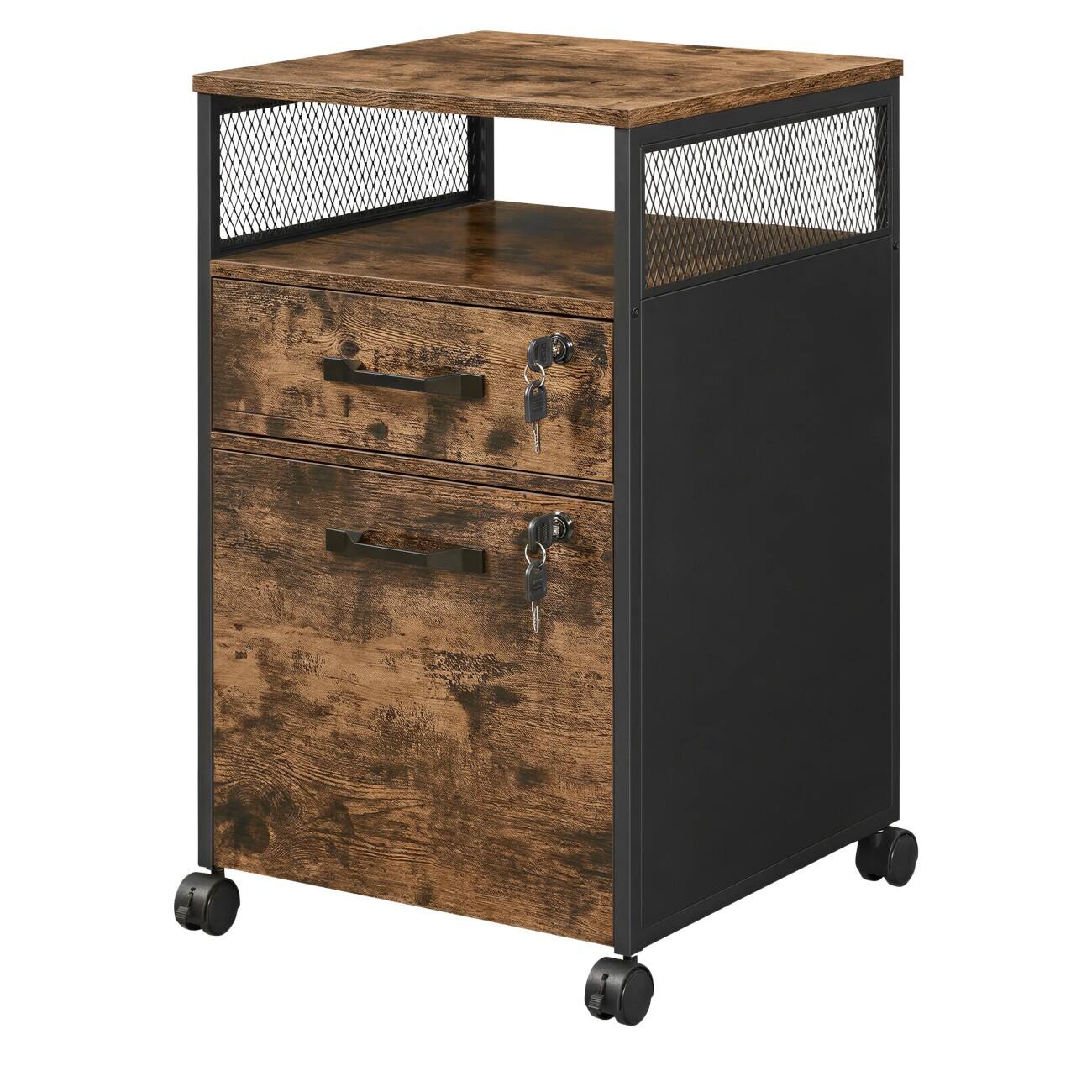 VASAGLE Aktenschrank 2 Schubladen Abschließbar 420 x 440 x 674 mm
