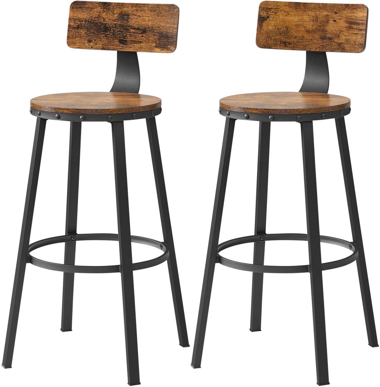 VASAGLE Barhocker Industrial Braun LBC026B01V2 2 Stück