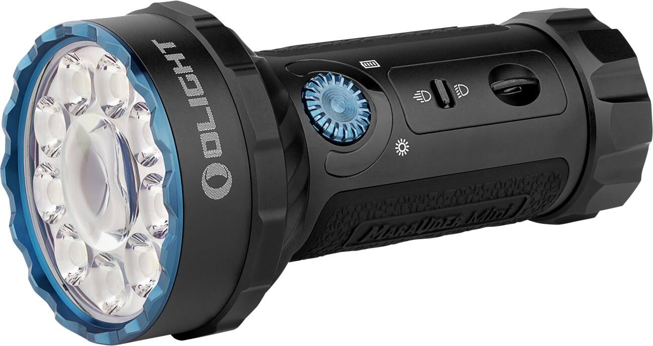 Olight Marauder Mini-Taschenlampe mit Dual-Beam und RGB Schwarz