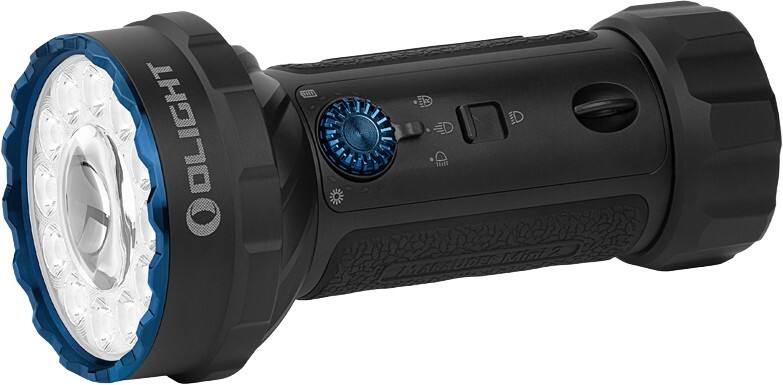 Olight Marauder Mini 2 Taschenlampe mit 10.000 Lumen und zwei Lichtkegeln Schwarz