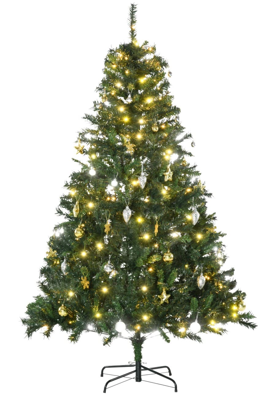 HOMCOM Künstlicher Weihnachtsbaum LED Grün 180 cm