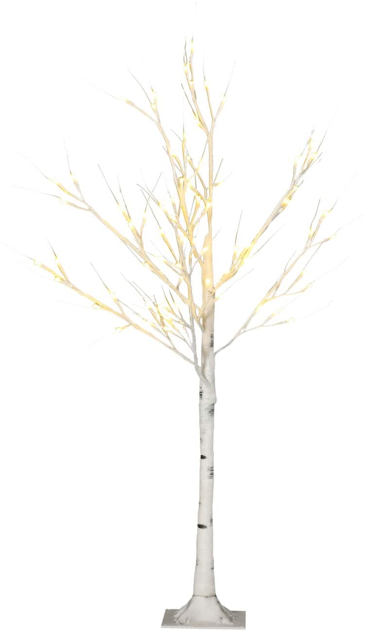HOMCOM LED-Lichterbaum Zierbaum Weiß 120 cm