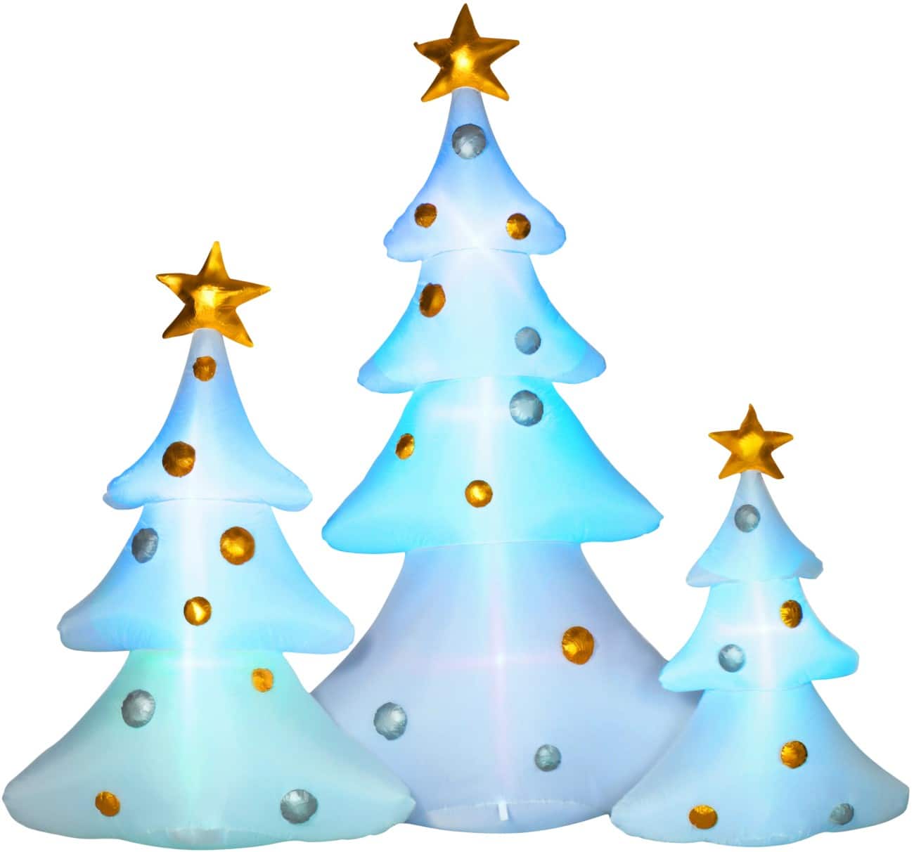 HOMCOM 3-teiliges aufblasbares Weihnachtsbaum-Set mit Gebläse und LED-Lampen 239 x 77 x 210 cm