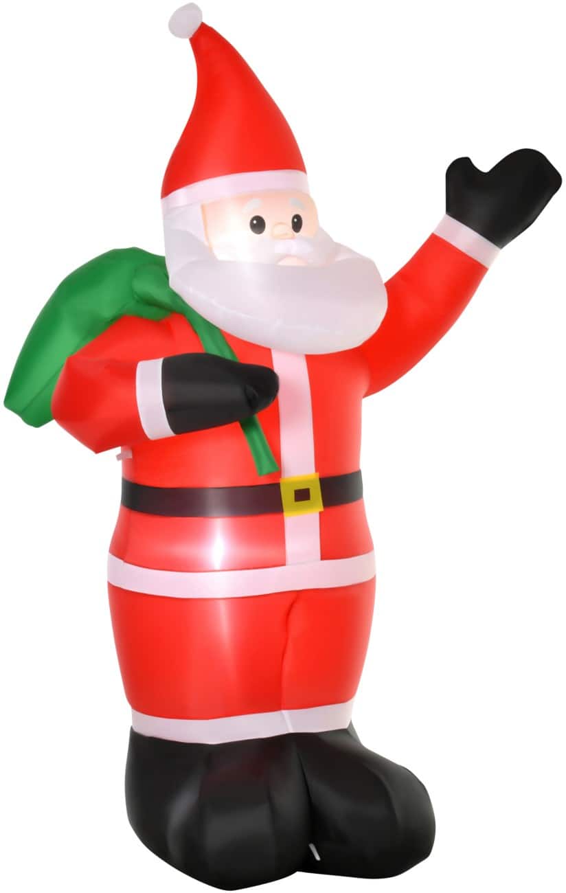 HOMCOM Aufblasbarer Weihnachtsmann mit Gebläse und LED-Lampen 140 x 100 x 240 cm