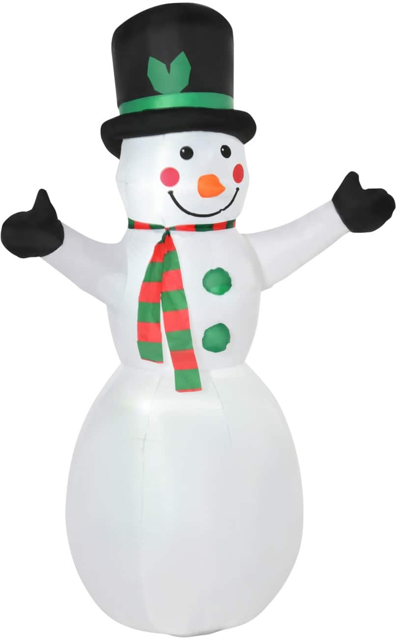 HOMCOM Aufblasbarer Weihnachtsschneemann mit Gebläse und LED-Lampen 130 x 72 x 193 cm