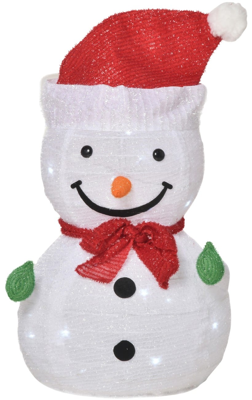 OutSunny LED-Leuchtdekoration Schneemann Weiß 51 cm