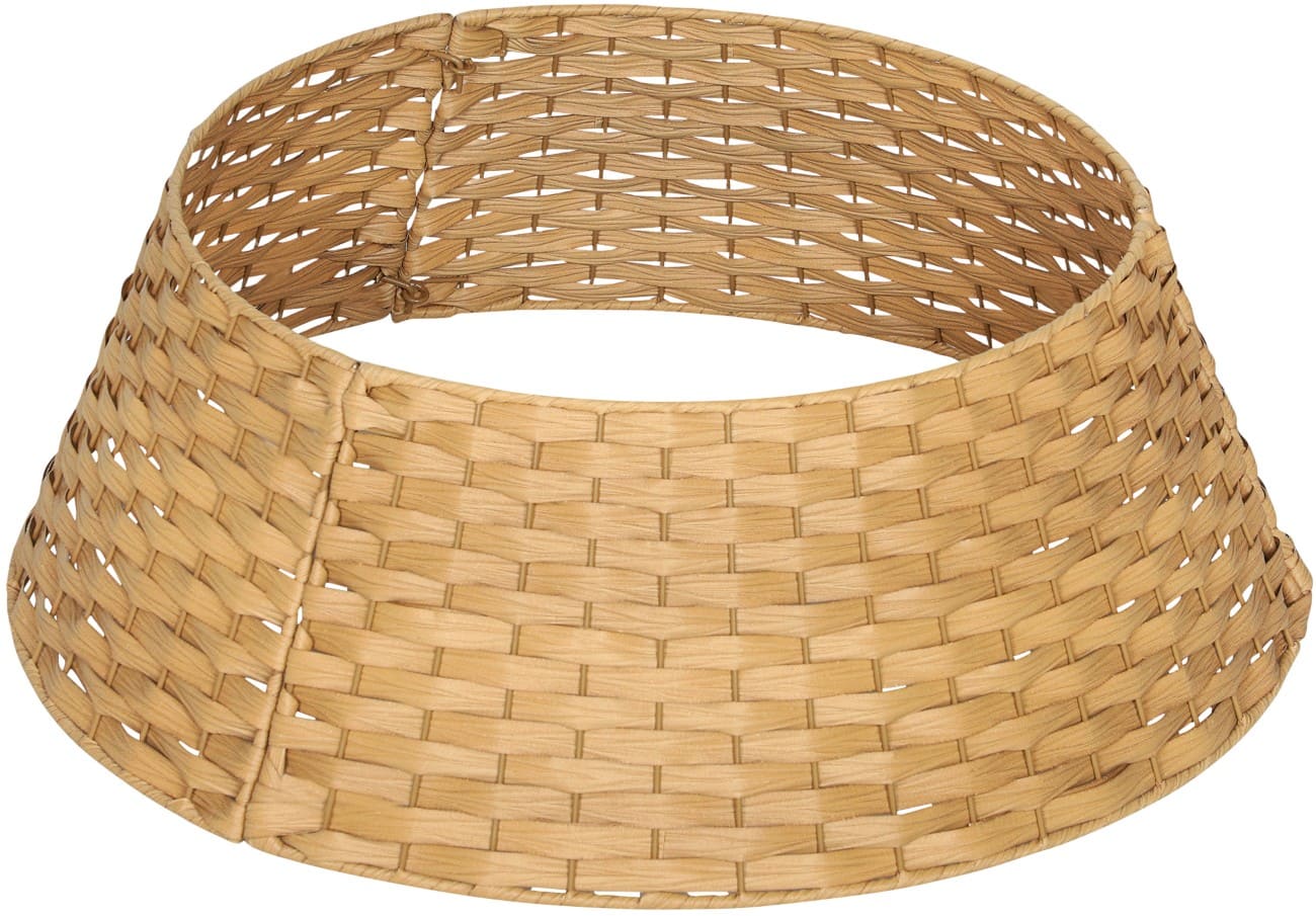 HOMCOM Weihnachts-Baumständer-Abdeckung Naturholz 68 cm
