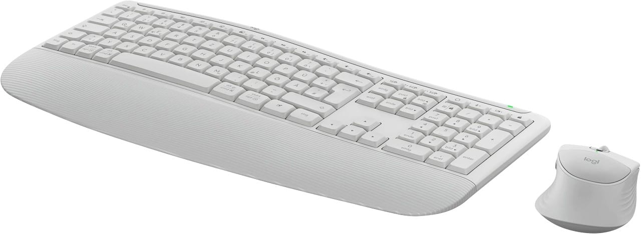 Logitech Signature Comfort Plus MK880 – Kabelloses Tastatur- und Maus-Set Bluetooth QWERTZ (deutsch) Weiß 920-014025