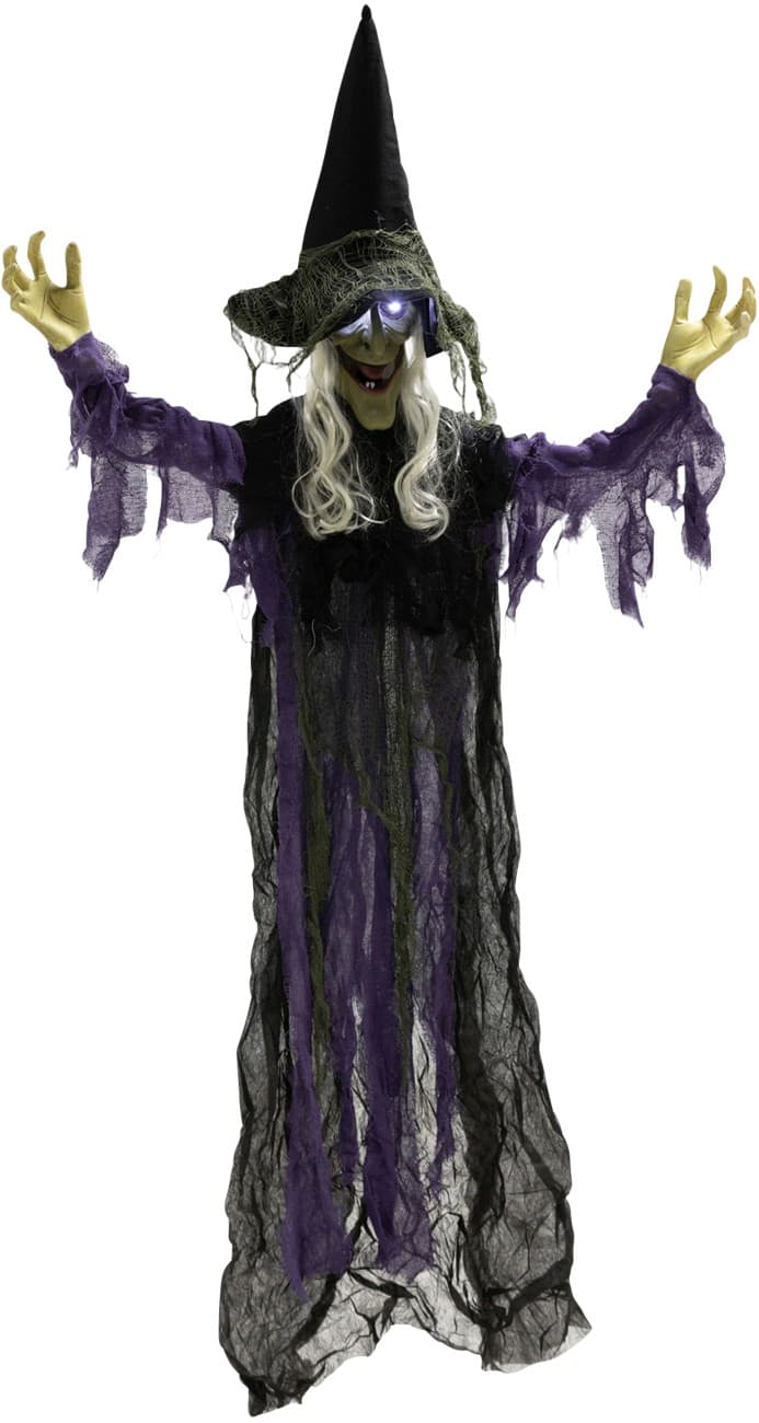 OutSunny Hexe Halloween-Deko Stahl, PL (Polyester) Violett 80 L x 15 B x 183 H cm
