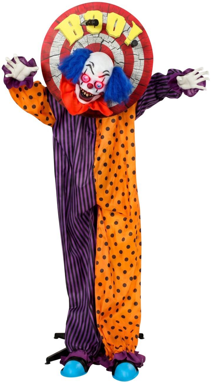 HOMCOM Clown Halloween-Deko Metall, PL (Polyester) Mehrfarbig 70 L x 25 B x 167 H cm