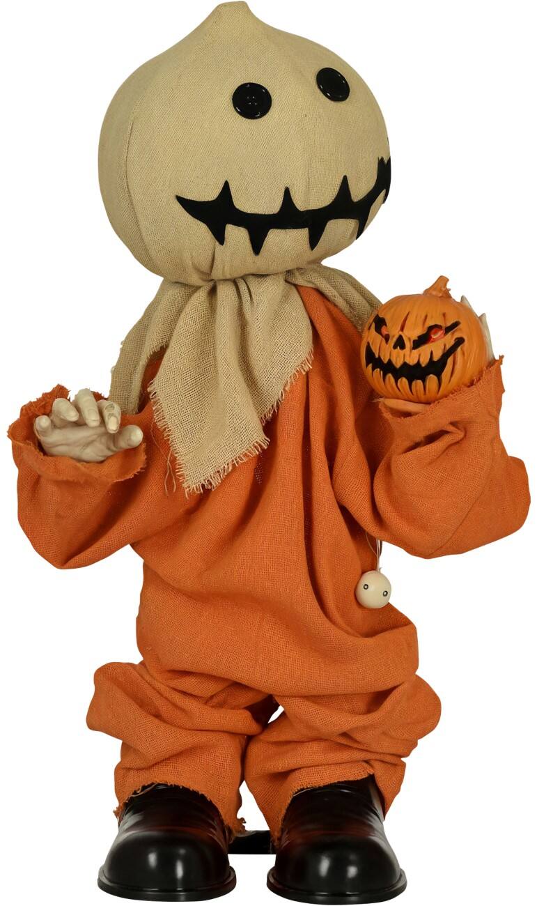 HOMCOM Vogelscheuche Halloween-Deko PL (Polyester), Stahl Orange, 60 L x 26 B x 77 H cm
