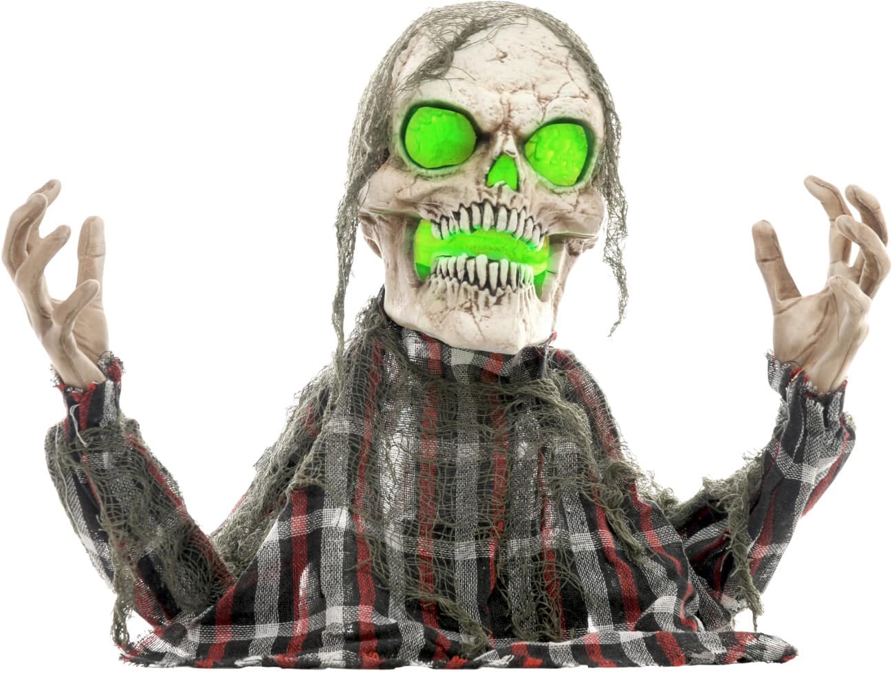 HOMCOM Skelett Halloween-Deko Stahl, PL (Polyester) Dunkelgrau 40 L x 16 B x 70 H cm