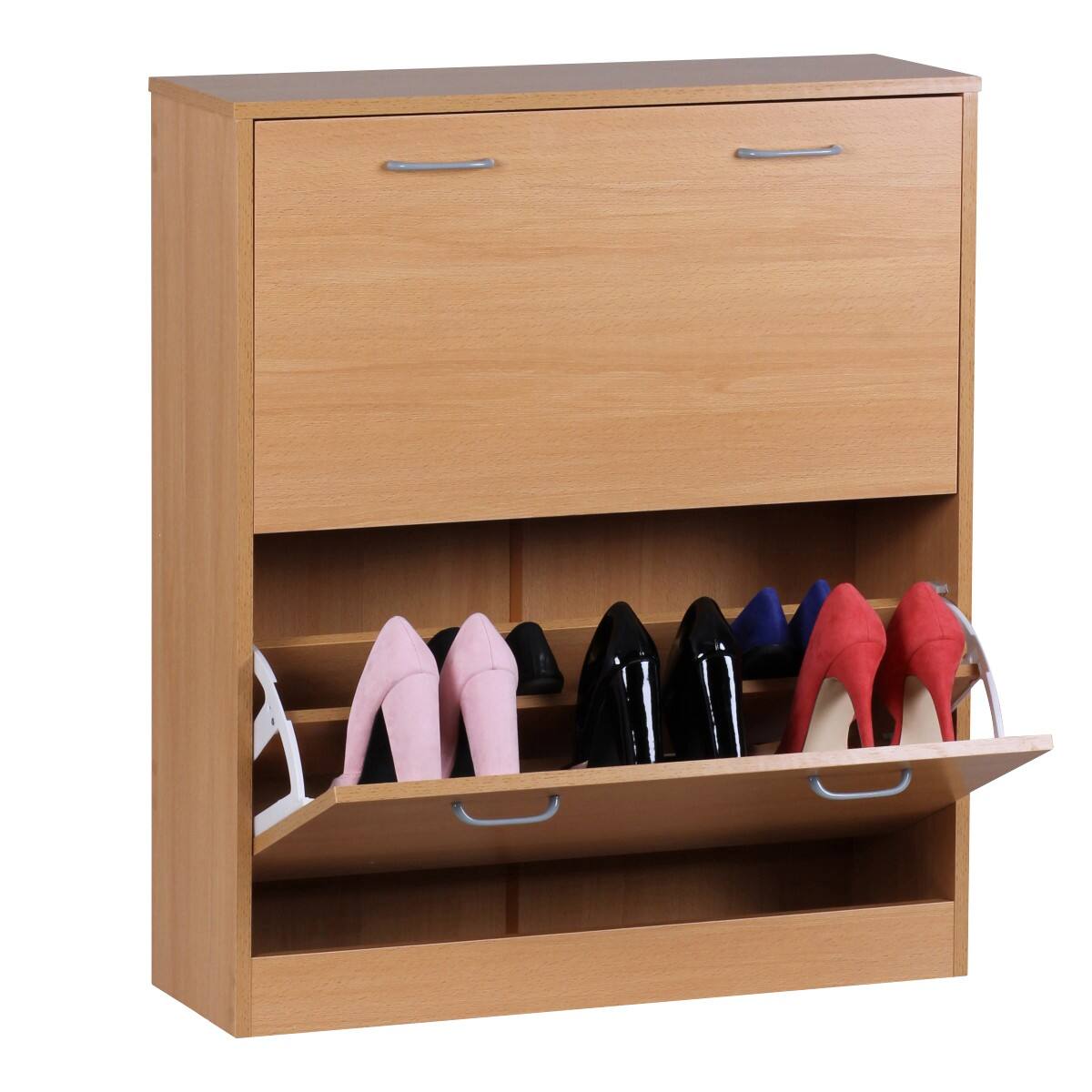 WOHNLING Schuhschrank Laminierte Spanplatte Board 2 Tür