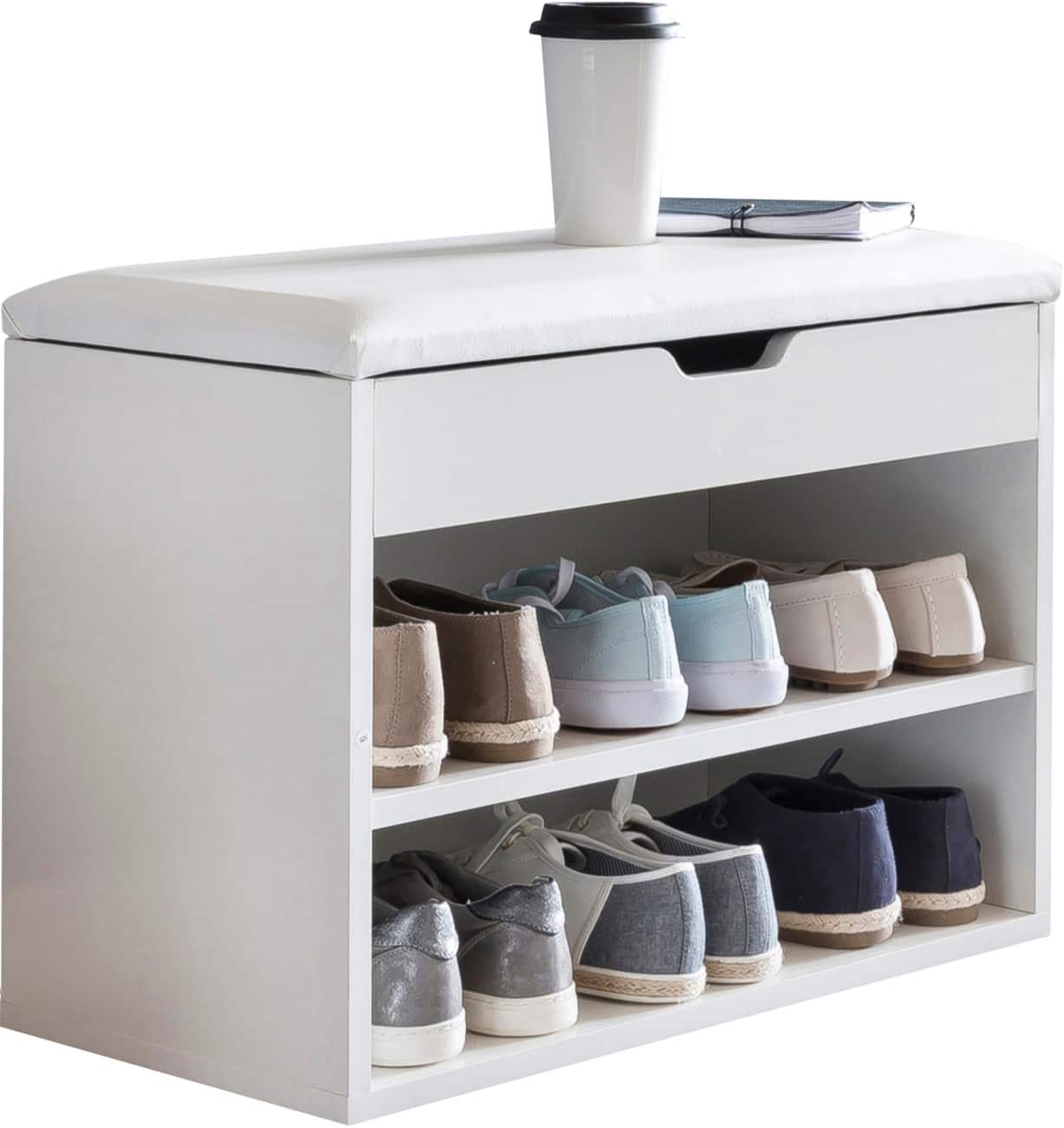 WOHNLING Schuhschrankbank Weiß
