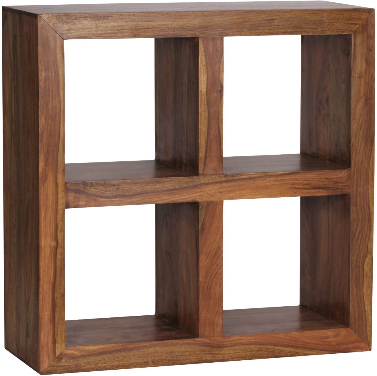 WOHNLING Massives Sheeshamholz Fachboden 4 820 x 340 x 820 mm Braun Sheesham