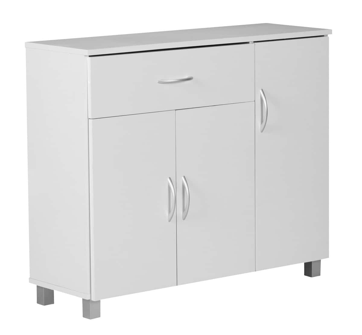 WOHNLING Sideboard Spanplatte 4 900 x 300 x 750 mm Weiß