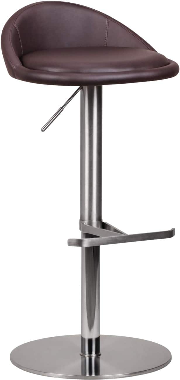 WOHNLING Barhocker Kunstleder Höhenverstellbar Dunkelbraun 110 kg 430 x 430 x 790 mm