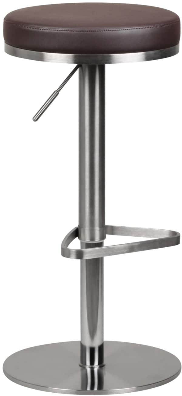 WOHNLING Barhocker Kunstleder Höhenverstellbar Dunkelbraun 110 kg 380 x 380 x 820 mm