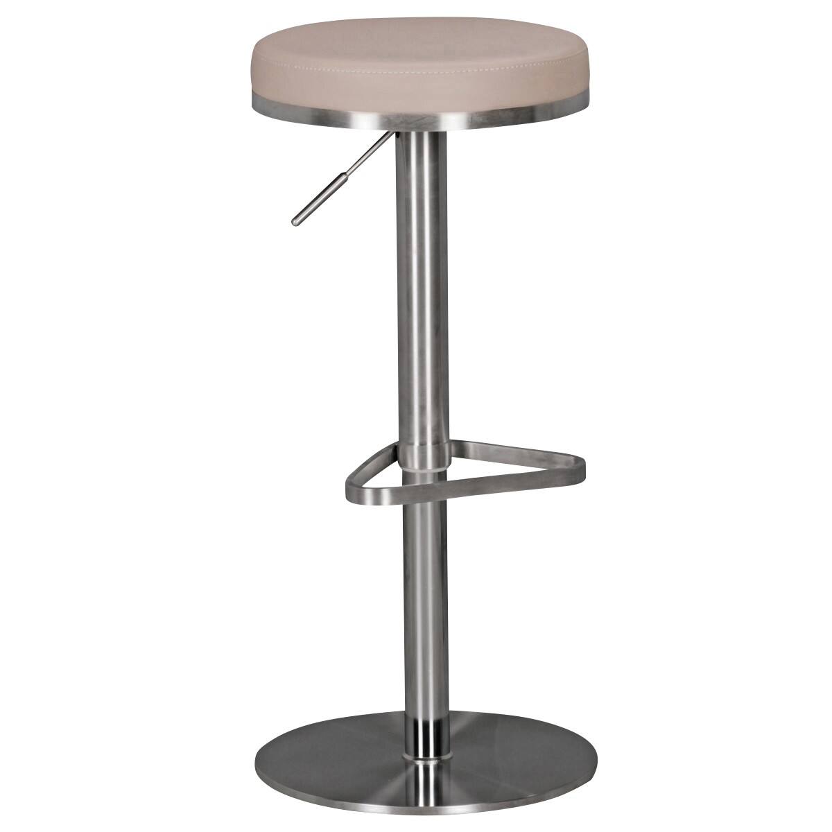 WOHNLING Barhocker Kunstleder Höhenverstellbar Taupe 110 kg 380 x 380 x 820 mm