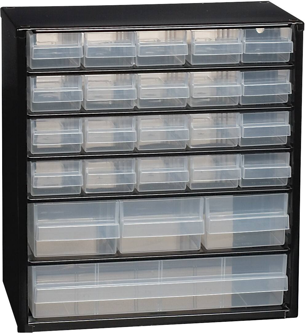 raaco Werkzeugorganizer Schwarz, Transparent 24 Schubladen