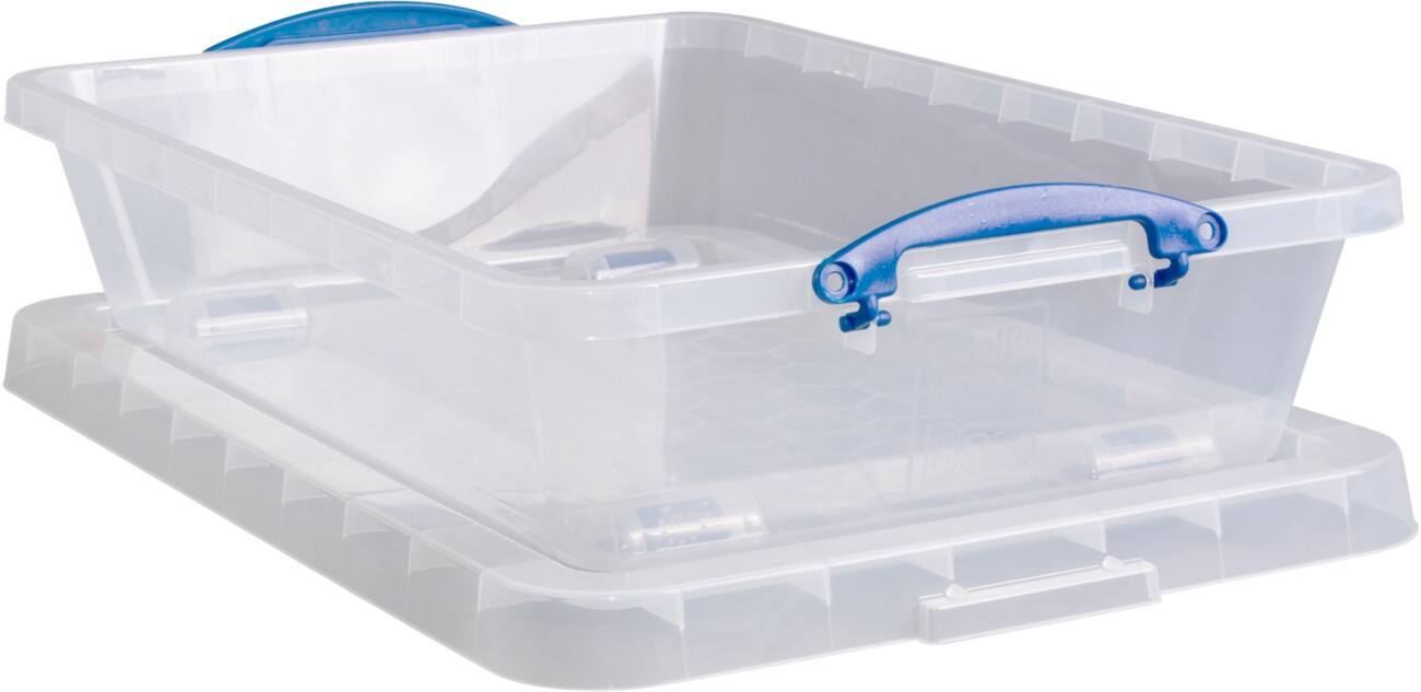 Really Useful Box Kunststoff Aufbewahrungsbox 33,3 L mit Deckel Transparent 46 x 72,5 x 18 cm 3 Stück