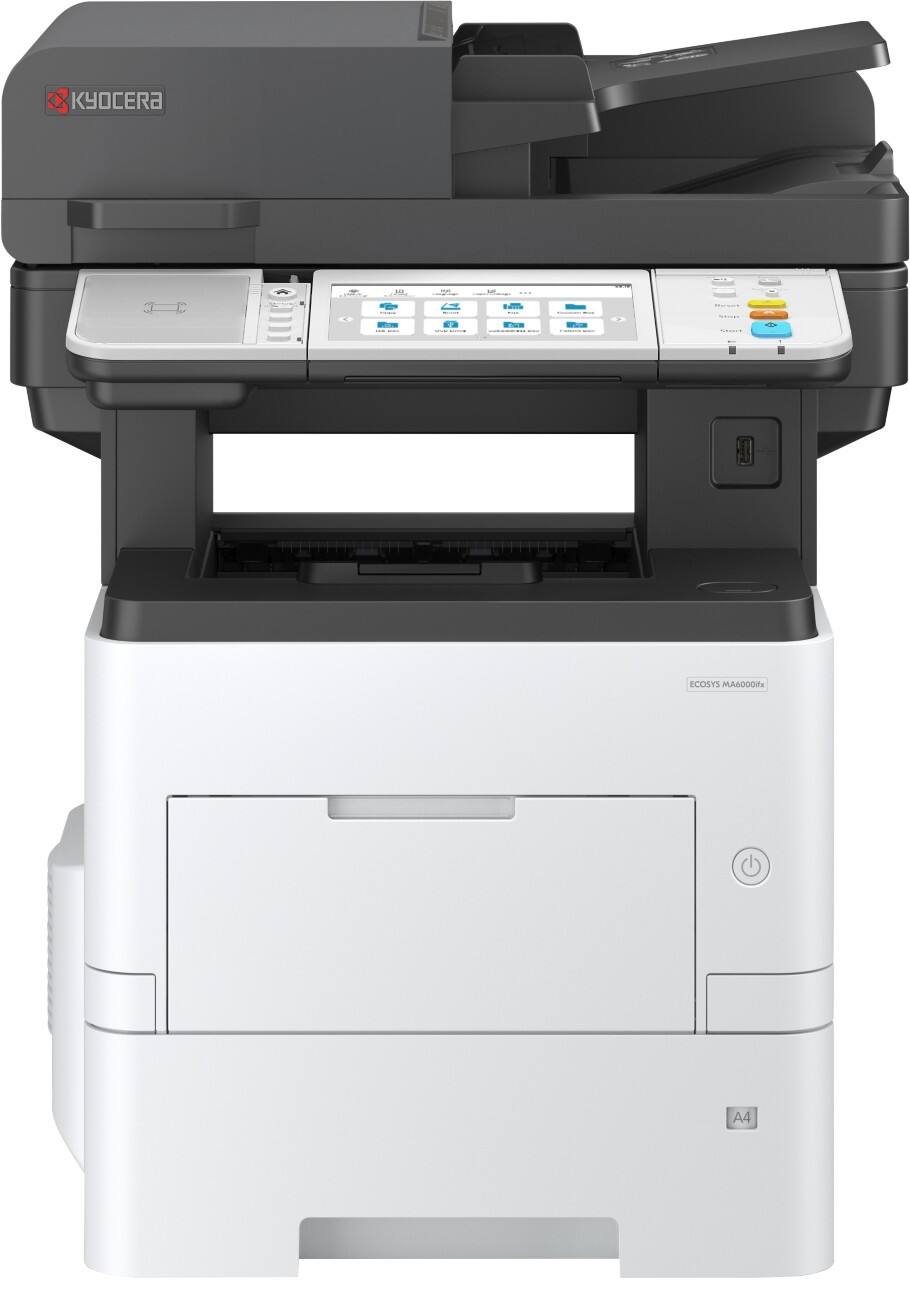 Kyocera ECOSYS A4 Multifunktionsdrucker Mono Laser Fax Touchscreen 60 pro Minute MA6000ifx