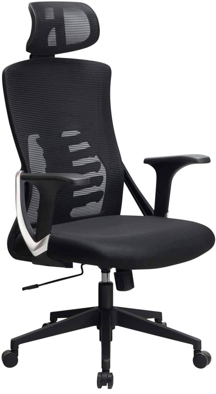AMSTYLE Drehstuhl Basic Wippmechanik Schwarz 120 kg 650 x 650 x 1,230 mm