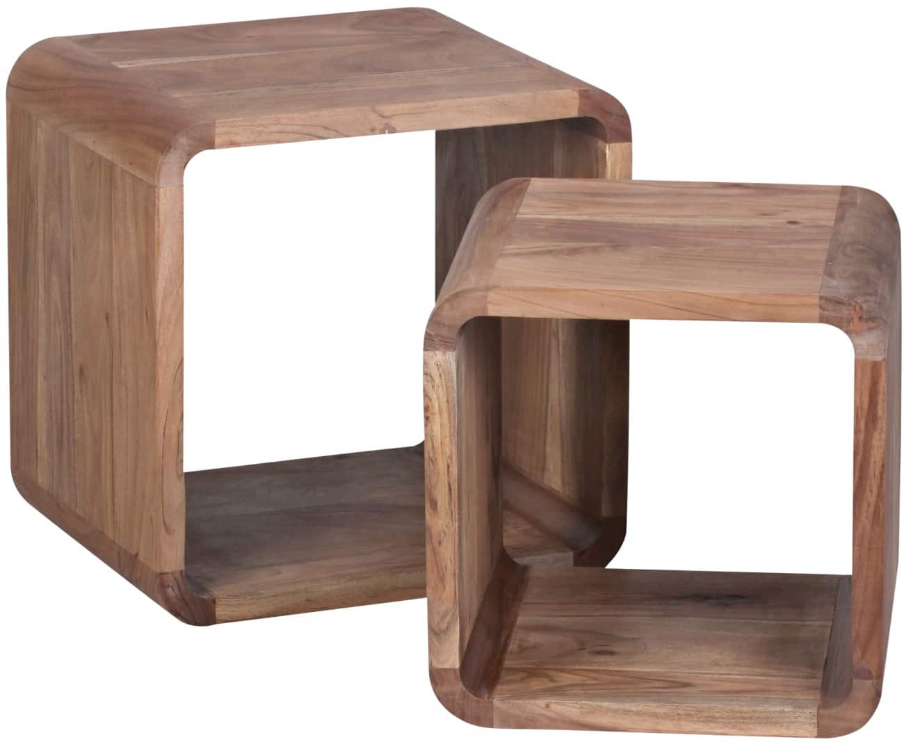 WOHNLING Rechteckiger Kaffeetisch Braun 430 x 360 x 430 mm 2 Stück
