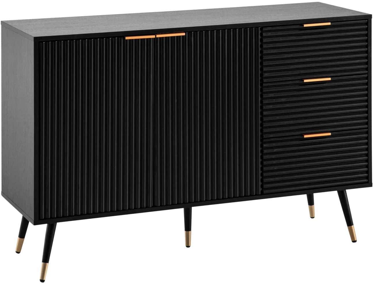 WOHNLING Sideboard Spanplatte 2 Türen 3 Schubladen