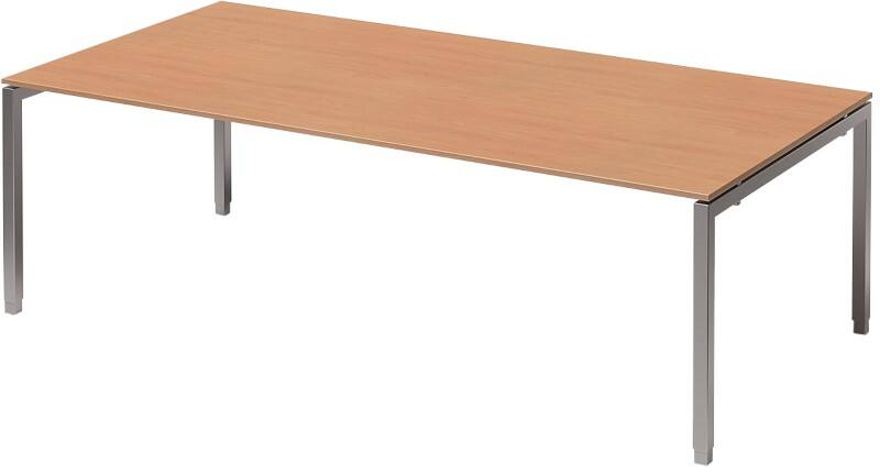 Bisley Cito Höhenverstellbar Konferenztisch Buche 4 Metallfüße 2.400 (B) x 1.200 (T) x 740 (H) mm MFC (Melaminbeschichtete Spanplatte), Stahl