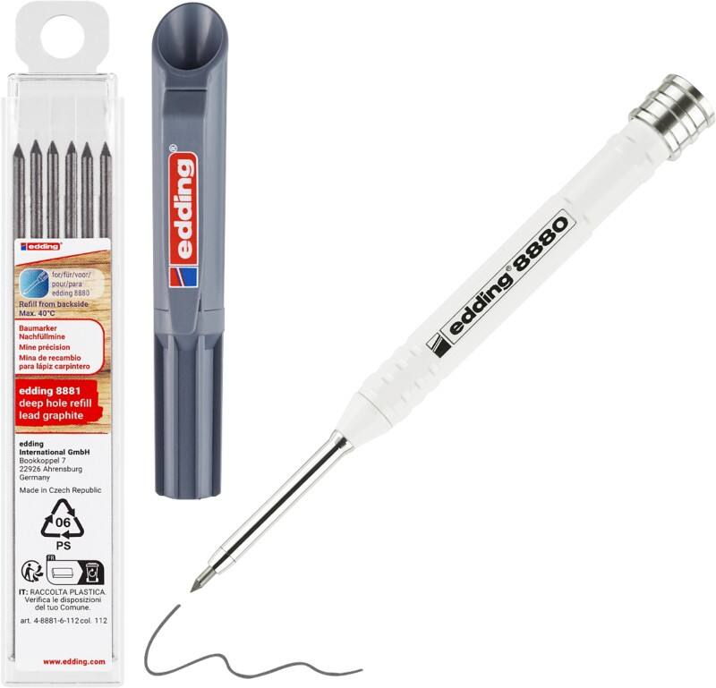 edding Bohrlochmarker Grau 8880 6 Stück