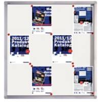 FRANKEN Premiumline 12 x A4 Abschließbarer Schaukasten Wandmontage Silber Nicht klebend 98 (B) x 4,5 (T) x 101,1 (H) cm