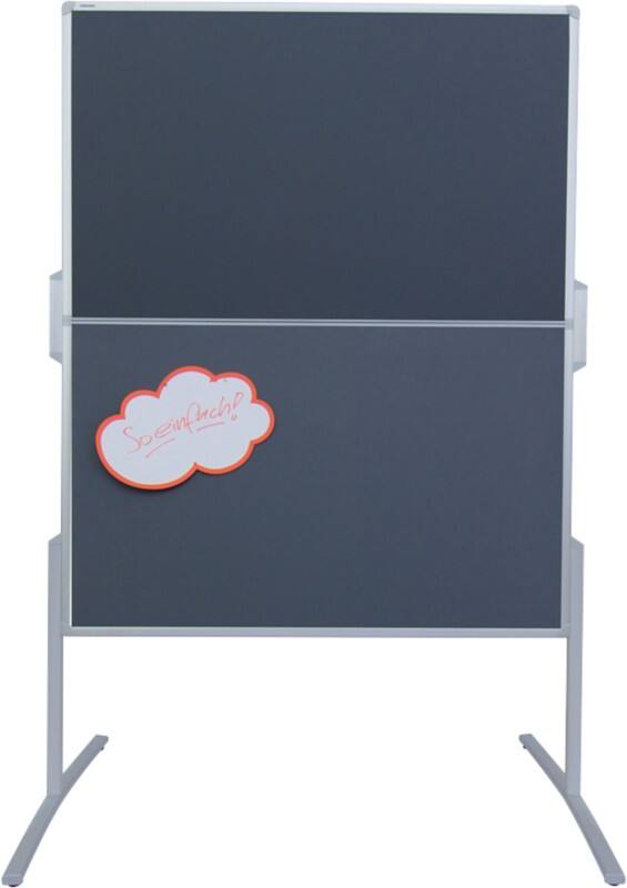 FRANKEN Proline Moderationstafel Nicht magnetisch Freistehend 1250 mm (B) x 1900 mm (H) Filz Grau