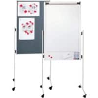 FRANKEN Premiumline Moderationstafel Magnetisch Freistehend 810 mm (B) x 1900 mm (H) Lackierter Stahl Grau/Weiß