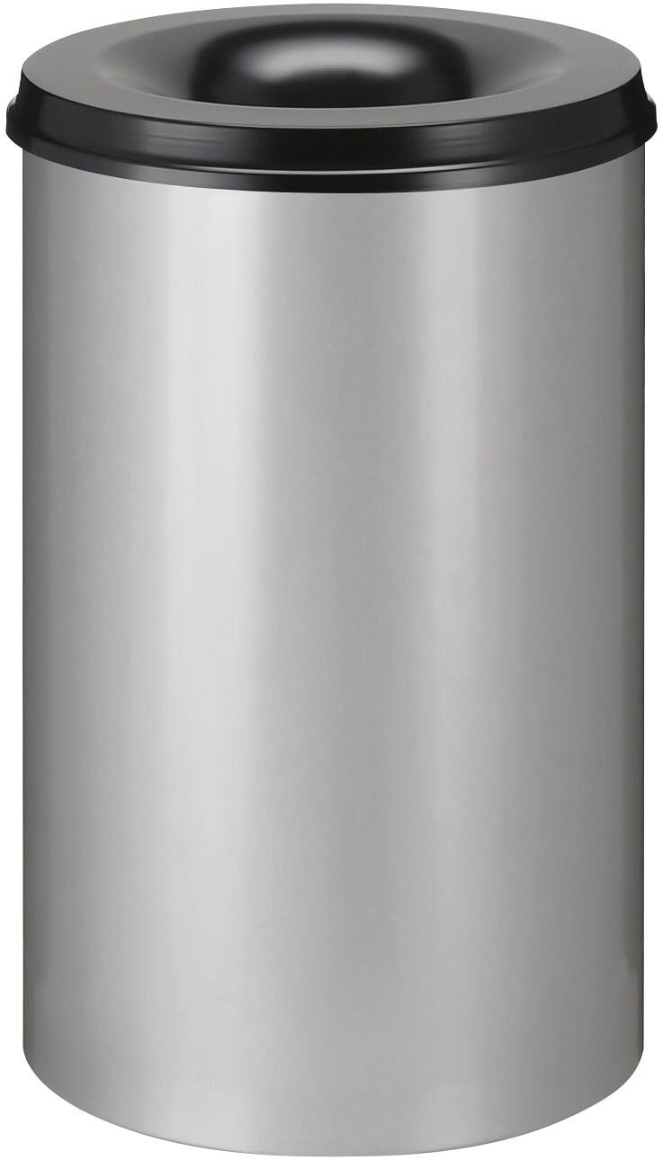 V-PART Feuerfester Papierkorb 110 L Schwarz, Grau Metall