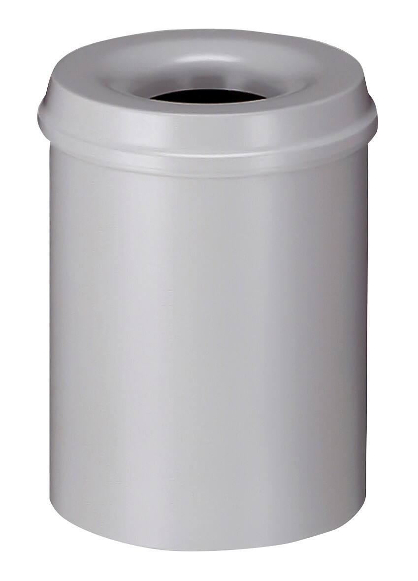 V-PART Feuerfester Papierkorb 15 L Grau Metall