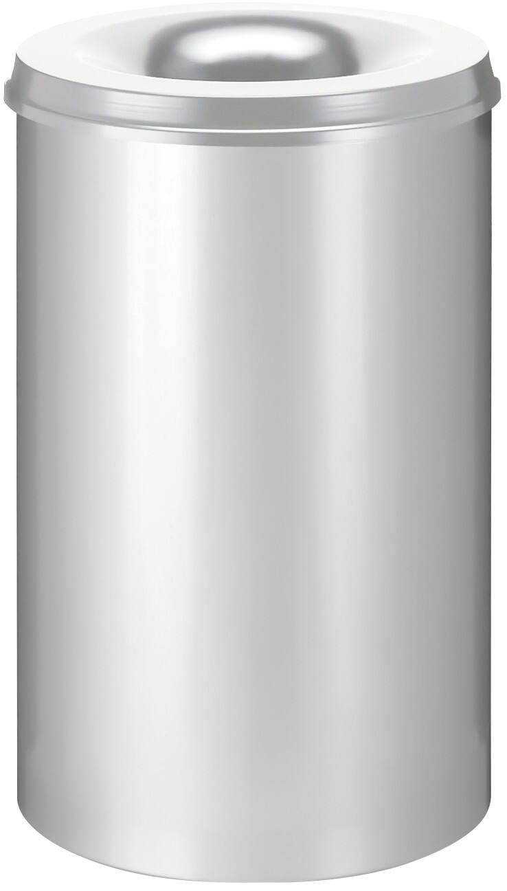 V-PART Feuerfester Papierkorb 110 L Silber Metall